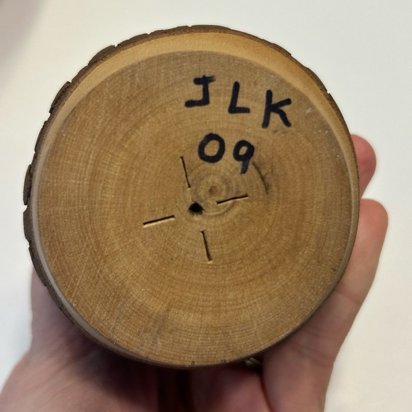 Handmade Live Edge Wood Bud Vase Turned Signed Natural Organic Rustic 5” Tall - Picture 3 of 5